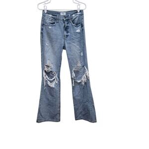Pistola Keeley Flare Jeans 26 Distressed Light Wash Y2K